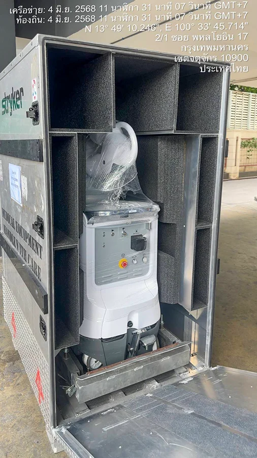 Transportation and installation of the stryker mako surgical robot at siriraj hospital
