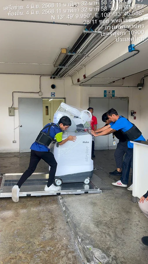 Transportation and installation of the stryker mako surgical robot at siriraj hospital