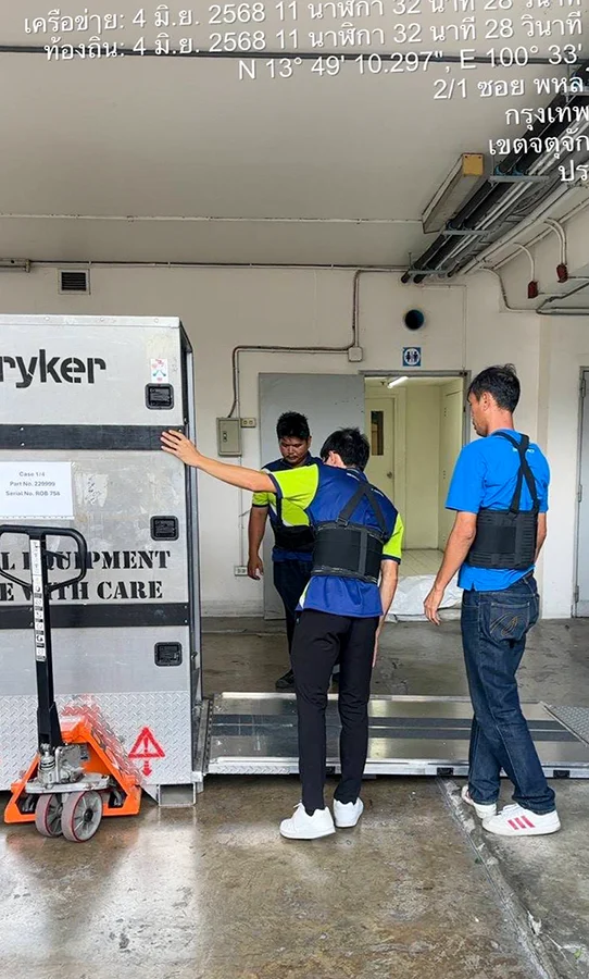 Transportation and installation of the stryker mako surgical robot at siriraj hospital